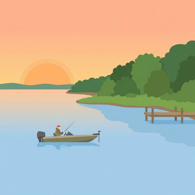 Indiana lake fishing scene