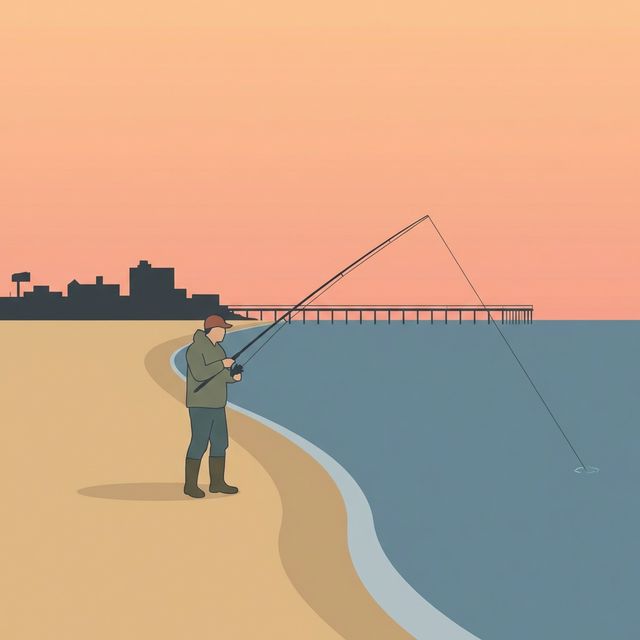 New Jersey surfcasting for striped bass